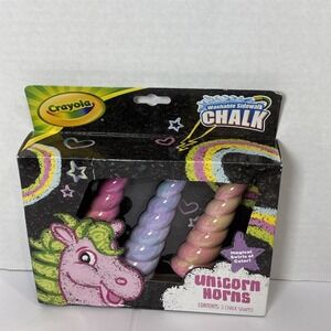Crayola Unicorn Horns 3 Swirl Horn Shaped Chalk Sticks Gradient Colors NEW